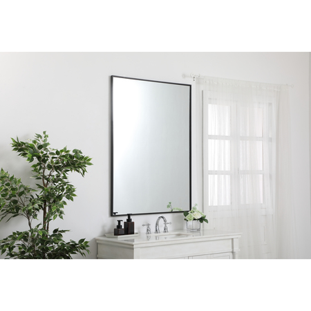 Elegant Decor Metal Frame Rectangle Mirror 36 Inch In Black MR43648BK